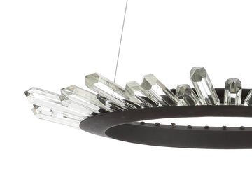 Elsa 24" Adjustable Integrated LED Modern Crystal Pendant - JONATHAN Y